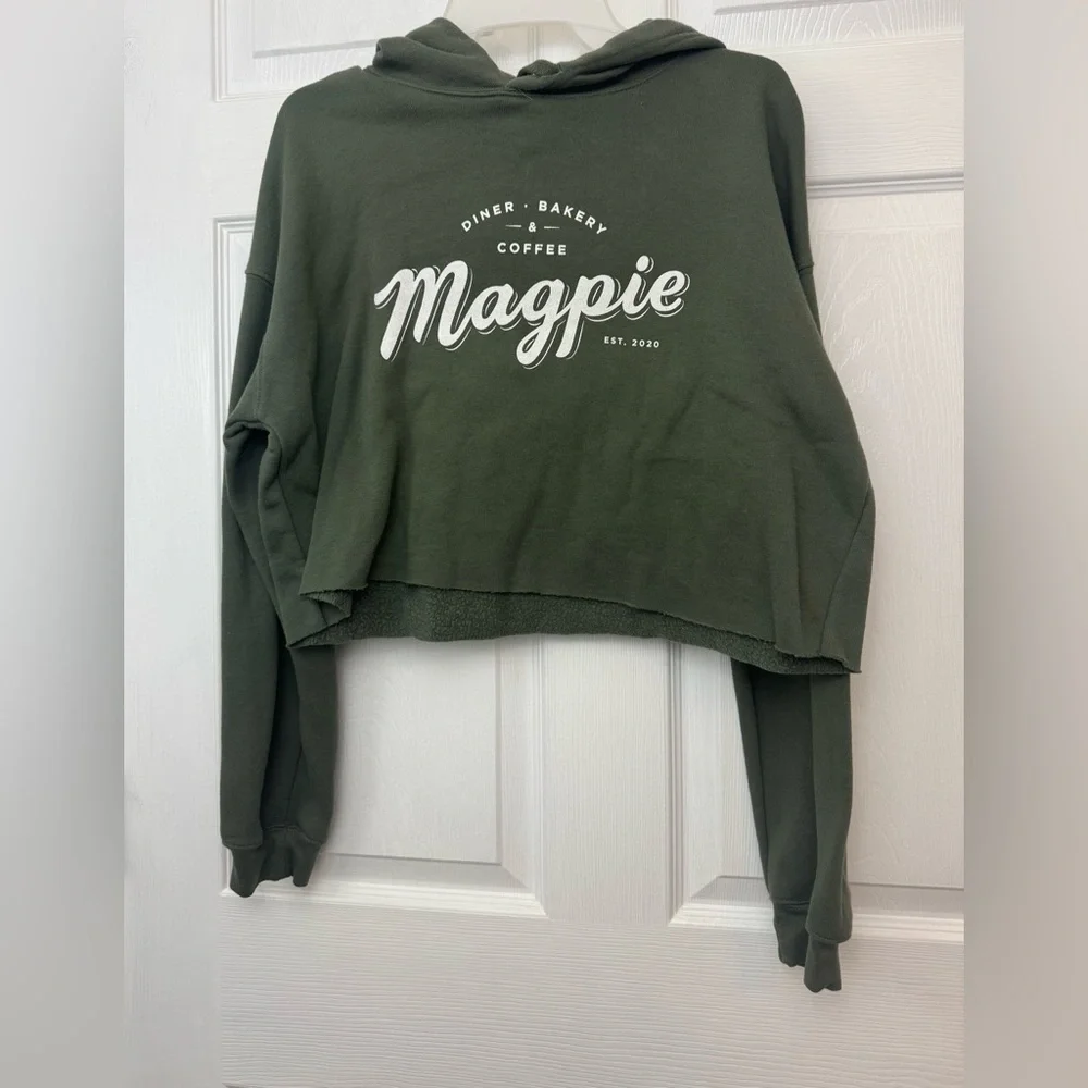 Bella Canvas Olive Green Women's Cropped Hoodie - Picture 1 of 4